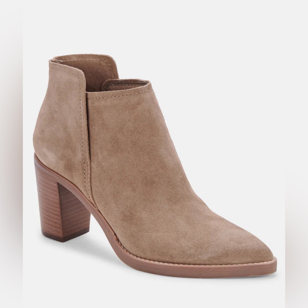 New! Dolce Vita Spade Booties Mushroom Suede